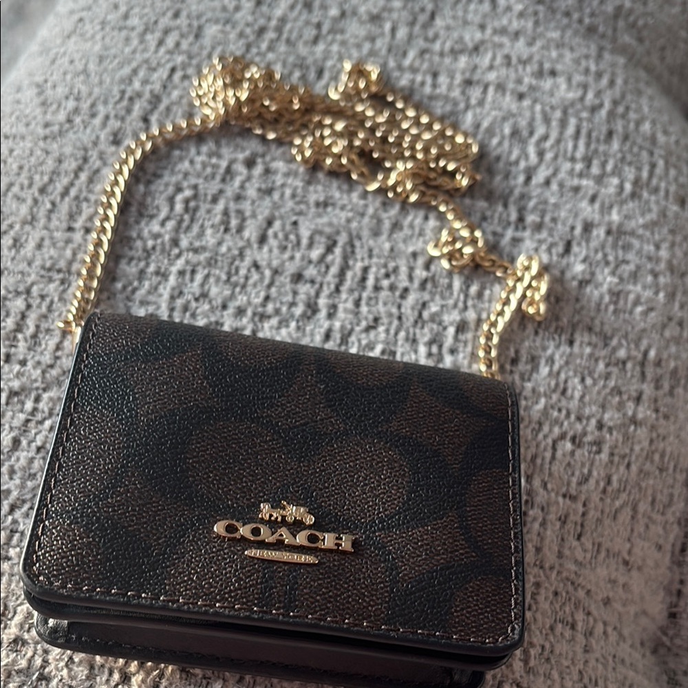 Coach Brown Gold Crossbody Bag with Structured Elegance